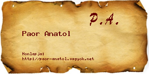 Paor Anatol névjegykártya